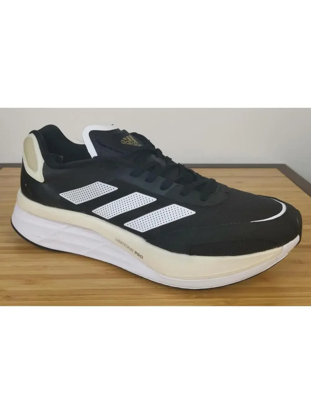 Adidas Men's Adizero Boston 10 Running Shoes Size 10.5 Black/White/Carbon